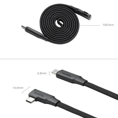 SmallRig 5611 - przewód, magnetycznie zwijany kabel USB-C prosty do kątowy - wymiary
